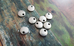 Metal Stamping Blanks Antiqued Silver Blank Charms Pendants Metal Circle Tag Blanks 10 pieces 8mm