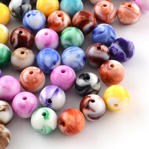 Marble Beads 10mm Acrylic Beads Swirled Beads Assorted Beads Lot 10mm Beads Mixed Beads BULK Beads 50pcs