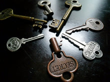 Load image into Gallery viewer, Skeleton Keys with Words Key Pendants Assorted Skeleton Keys Silver Bronze Copper Inspirational Word Keys Large Skeleton Keys