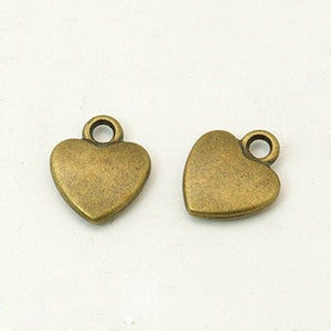 Heart Charms Antiqued Bronze Heart Pendants Bronze Charms BULK Charms Wholesale Charms Bronze Heart Charms 50pcs