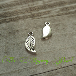 Leaf Charms Antiqued Silver Leaf Pendants Plant Charms Nature Charms Silver Leaf Charms Leaves Stamping Blanks Silver Charms 25pcs