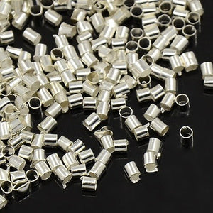 Crimp Beads Silver Crimp Beads Brass Silver Tube Crimp Beads Wholesale Beads Bulk Beads Jewelry Findings 50 pieces 2mm