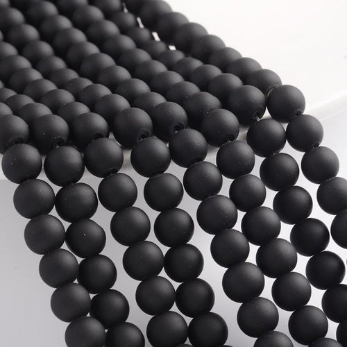 Black Beads Rubberized Glass Beads 8mm Round Glass Beads Wholesale Beads Matte Black Beads 8mm Beads 105 pieces