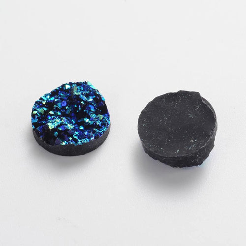 Druzy Quartz Cabochons Druzy Cabochons Flat Backs Resin Flatbacks Resin Cabochons Druzy Flat Backs Round Cabochons 12mm Cabochons Drusy 10pc