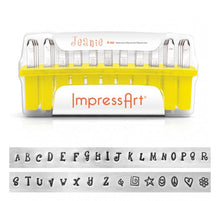 Load image into Gallery viewer, Metal Stamping Kit Impressart Jeanie Uppercase Metal Stamps Letter Stamps Alphabet Stamps Metal Stamping Supplies Metal Punch Hand Stamping