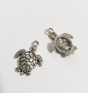 Turtle Charms Pendants Tortoise Charms Sea Turtle Charms Antiqued Silver Ocean Charms Nautical Charms Wholesale 50 pieces