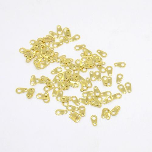 Chain Tabs Gold Necklace Ends Bracelet Ends Connectors Hooks Necklace Loops Gold Findings 50 pcs Gold Chain Tabs Bulk Wholesale Findings