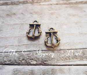 Anchor Charms Bronze Anchor Charms Anchor Pendants Ocean Charms Sea Charms Bronze Charms Nautical Charms 10 pieces