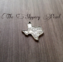 Load image into Gallery viewer, Texas Charms Texas Pendants State of Texas Map Charms State Charms Antiqued Silver Texas Charms Highly Detailed TX 2 pieces