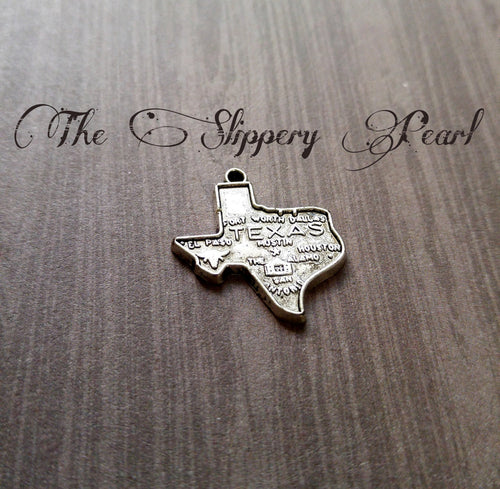 Texas Charms Texas Pendants State of Texas Map Charms State Charms Antiqued Silver Texas Charms Highly Detailed TX 2 pieces