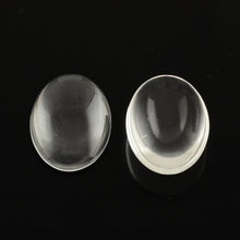 Load image into Gallery viewer, Glass Cabochons Oval Cabochons Oval Glass Flatbacks Clear Ovals Clear Glass Cabochon 25x18 Cabochons Flat Back Glass Ovals 10 pieces