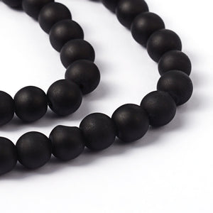 Black Beads Frosted Glass Beads 8mm Round Glass Beads Wholesale Beads Matte Black Beads 8mm Beads 105 pieces