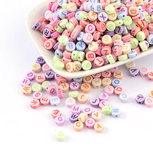 Letter Beads Alphabet Beads Assorted Beads Pastel Beads Pastel Letter Beads Bulk Beads Wholesale Beads 100 pieces 7mm