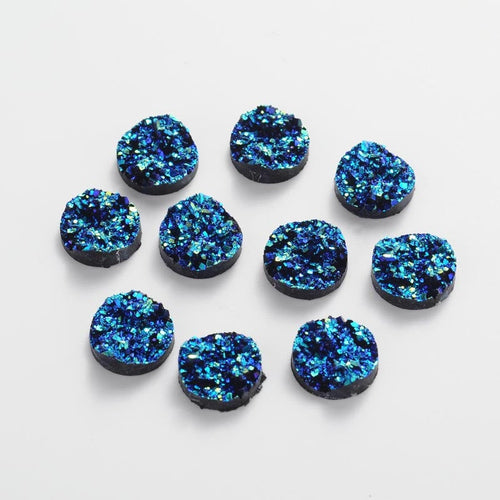 Druzy Quartz Cabochons 12mm Druzy Quartz Faux Drusy Cabochons Flatbacks Black Druzy Blue Druzy 12mm Cabochons Flat Backs 300pcs