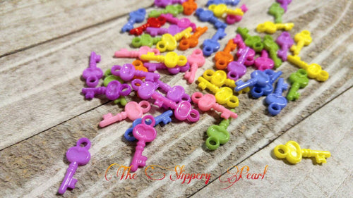 Key Charms Acrylic Key Charms Acrylic Keys Assorted Keys Colorful Keys Tiny Key Charms Miniature Keys Skeleton Keys Acrylic Charms 20 pieces