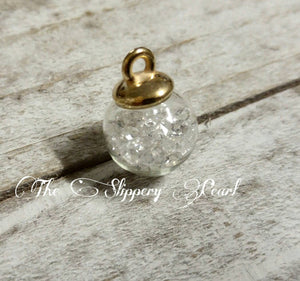 Glass Ball Charm Pendant with Clear Rhinestones Glass Globe Pendant Crystal Ball Charm Clear Ball Charm PREORDER