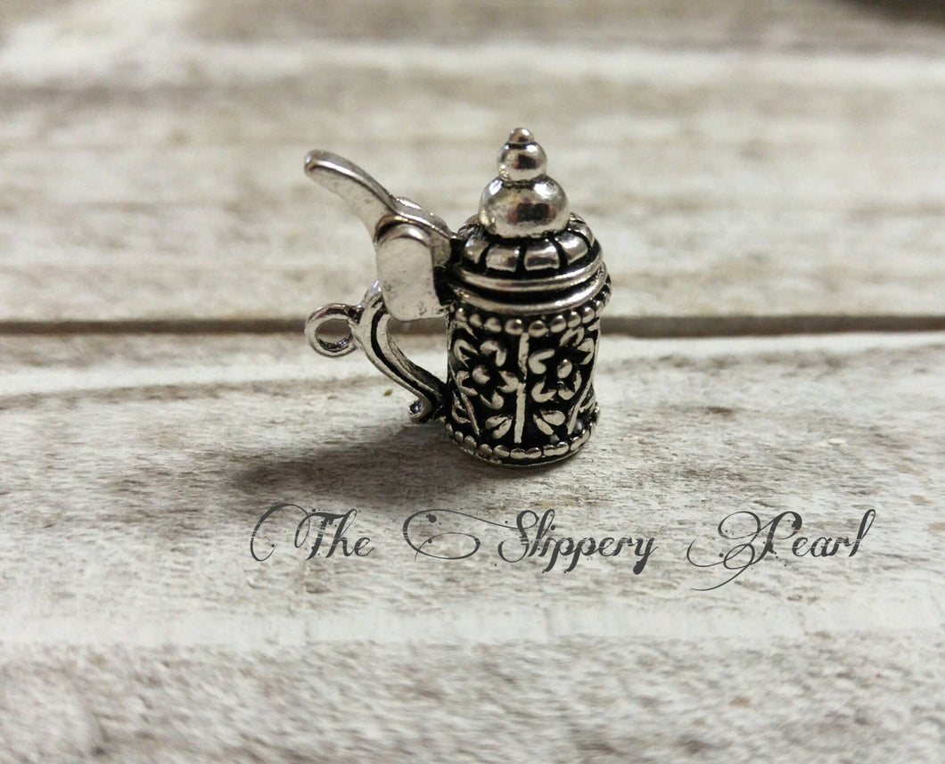 Beer Stein Pendant Beer Stein Charm Antiqued Silver Charm Movable Charm Beer Charm Beer Pendant Oktoberfest Charm