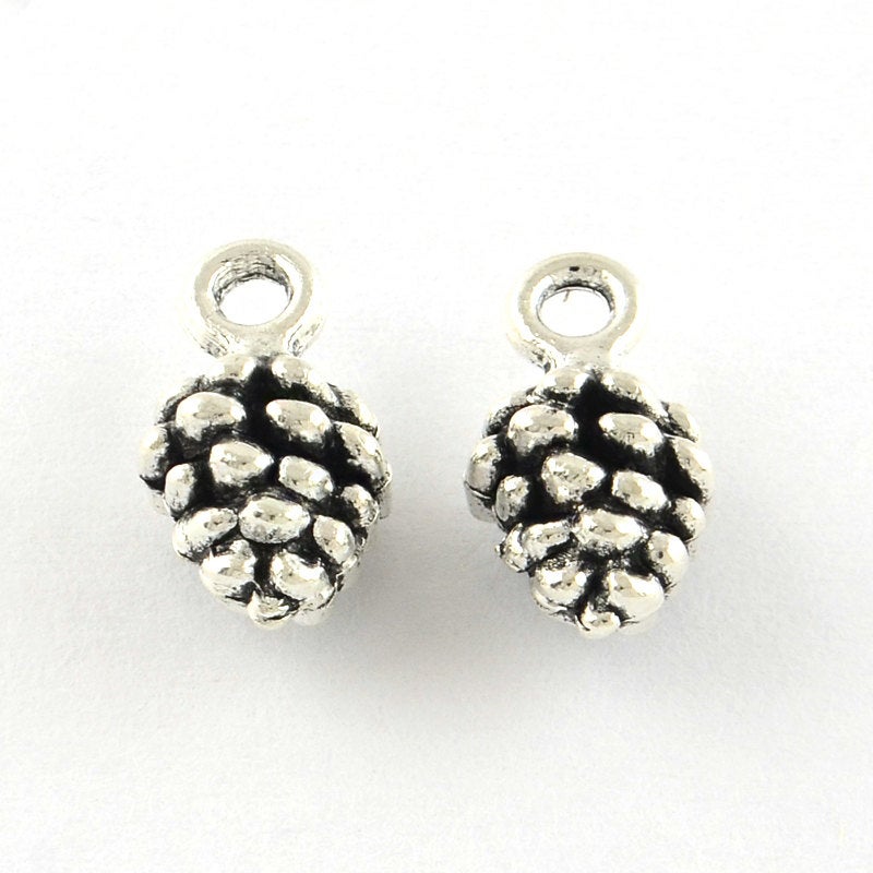 Pine Cone Charms Antiqued Silver Pine Cone Charms Silver Pine Cones Pinecone Charms Pine Cone Pendants Wholesale Charms
