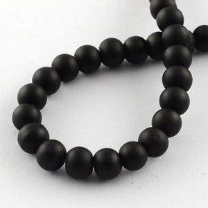 Black Beads Rubberized Glass Beads 6mm Round Glass Beads Wholesale Beads Matte Black Beads 6mm Beads 133 pieces