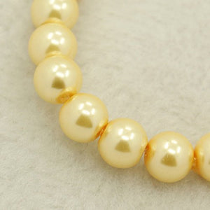 Glass Pearls Glass Beads Vintage Ivory Beads 4mm Glass Beads BULK Beads 216 pcs Wholesale Beads 32" Strand Lemon Chiffon