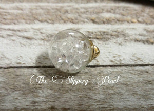 Glass Ball Charm Pendant with Clear Rhinestones Glass Globe Pendant Crystal Ball Charm Clear Ball Charm PREORDER