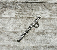 Load image into Gallery viewer, Flute Charms Flute Pendants Antiqued Silver Band Charms Marching Band Charms Instrument Charms 4 pieces 29mm