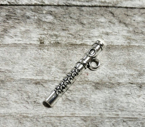 Flute Charms Flute Pendants Antiqued Silver Band Charms Marching Band Charms Instrument Charms 4 pieces 29mm