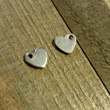 Load image into Gallery viewer, Metal Stamping Blanks Silver Heart Blanks Hand Stamping Blanks Engraving Blanks Stainless Steel Blanks Heart Charms 10mm Blank Charms 5 pcs