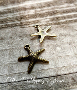 Starfish Charms Starfish Pendants Antiqued Bronze Starfish Charm Sea Life Charms Sea Charms Ocean Charms Nautical Charms 10 pieces 20mm