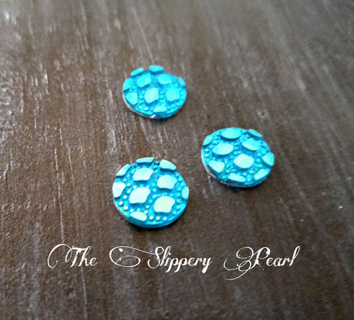 Mermaid Scale Cabochons 12mm Cabochons Blue Round Cabochons Dragon Scale Cabochons Flat Back Embellishments 6 pieces