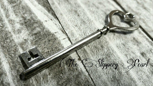 Wedding Keys Skeleton Keys Heart Keys Silver Key Pendants Antique Silver 84mm Bulk Skeleton Keys Wholesale Skeleton Keys 25pcs Valentines