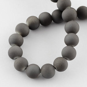 Gray Beads Rubberized Glass Beads 6mm Round Glass Beads Wholesale Beads Matte Gray Beads 6mm Beads 133 pieces