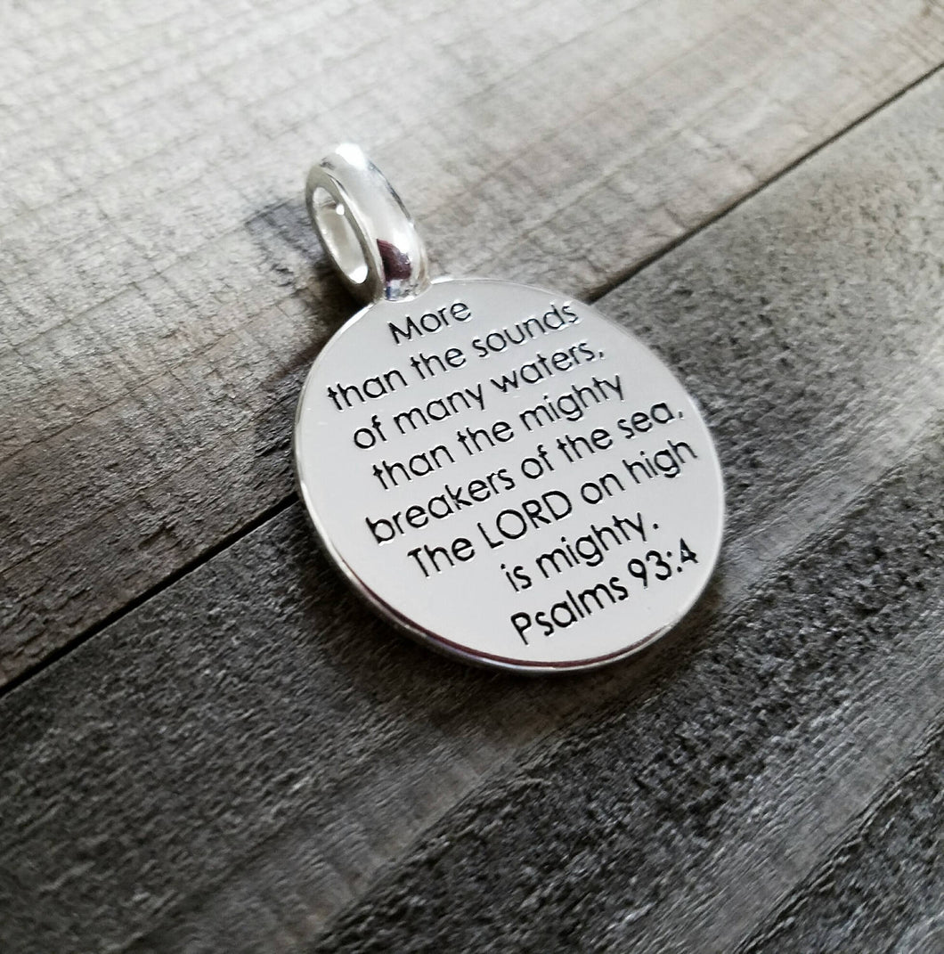 Word Charm Quote Charm Word Pendant Silver Word Charm PSALMS Charm Bible Quote Charm Bible Words Charm Silver Word Pendant PREORDER
