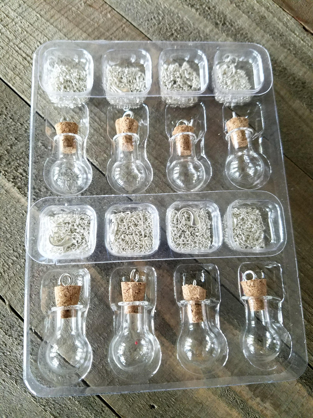 Necklace Kit Glass Vial Necklace Kit Glass Bottle Necklace Glass Vials Finished Chains Silver Chain DIY Kit Potion Vials Makes 8 PREORDER