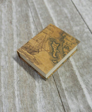 Load image into Gallery viewer, Miniature Book Charm REAL Pages Miniature Journal Pendant Pirate Map Journal Charm Book Pendant Librarian Charm Author Charm