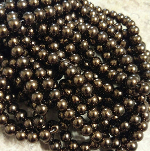 Dark Brown Beads Brown Pearl Beads Glass Pearls 10mm Glass Beads 10mm Glass Pearls Brown Pearls Large Beads BULK Beads 85 pieces