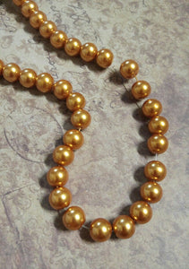 Gold Beads Gold Pearl Beads Glass Pearls 10mm Glass Beads 10mm Glass Pearls Gold Pearls Large Beads Gold Beads 85 pieces