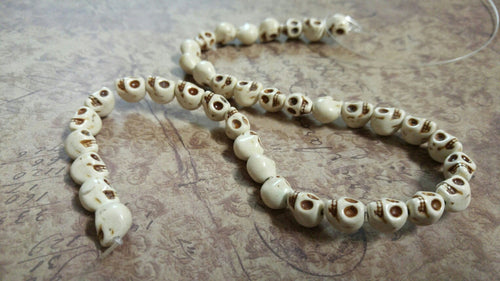 Skull Beads White Skull Beads Full Strand 16