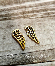 Load image into Gallery viewer, Angel Wing Charms Antiqued Gold Angel Wings Filigree Wing Charms 2 Sided Wings -10pcs-24mm