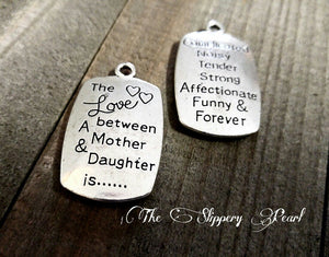 Word Charms Quote Charms Pendants Mother Daughter Charms Antiqued Silver Charms