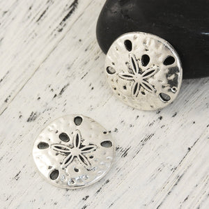 Sand Dollar Charms Sand Dollar Pendants Silver Sand Dollar Charm Sand Dollar Links Sandollar Sanddollar Sand Dollar Connectors 2 pieces