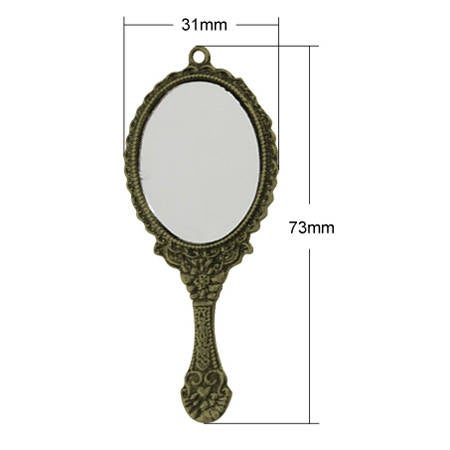 Mirror Pendants Real Mirror Charms Wholesale Charms BULK Charms Bulk Pendants Magic Mirror Hand Mirror Charms 5 pieces