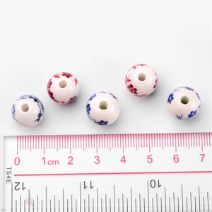 Porcelain Beads Flower Beads Wholesale Beads Floral Beads Porcelain Flower Beads 12mm Beads 12mm Porcelain Beads 10 pieces