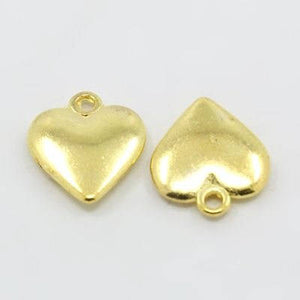 Heart Charms Heart Pendants Gold Heart Charms Puff Heart Charms Gold Charms Love Charms Wholesale Charms BULK Charms 500 pieces