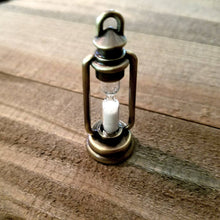 Load image into Gallery viewer, Hourglass Charm Hourglass Pendant Real Hourglass Charm Bronze Hourglass Sandglass Charm Lantern Charm Lantern Pendant Camping Charm *
