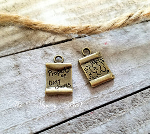 Pirate Charms Davy Jones Charms Map Charms Word Charms Bronze Word Charms Nautical Charms 5 pieces