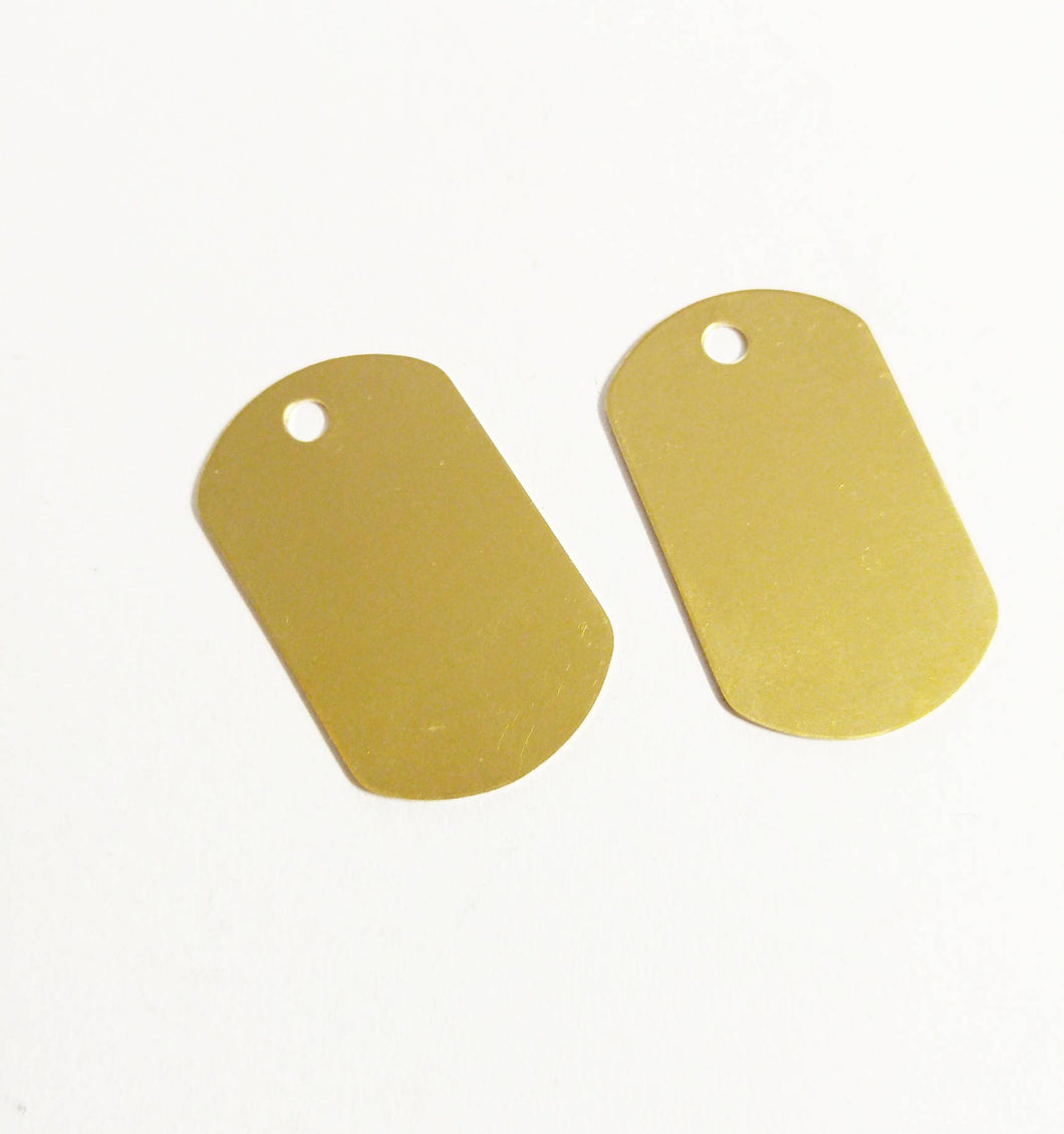Metal Stamping Blanks Dog Tag Blanks Gold Dog Tags Brass Blanks Gold Blank Charms 24 Gauge 1.25