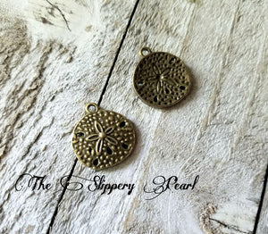 Sand Dollar Charms Sea Pendants Antiqued Bronze Ocean Charms Nautical Charms Bronze Sand Dollar Sea Life Charms 10 pieces