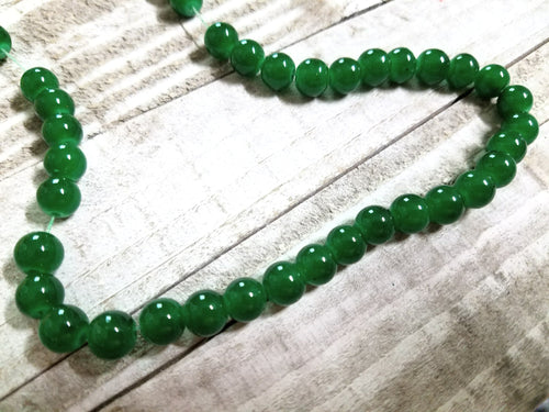 Green Beads Dark Green Beads 8mm Glass Beads 8mm Beads Jelly Beads Wholesale Beads BULK Beads Double Strand 106 pieces