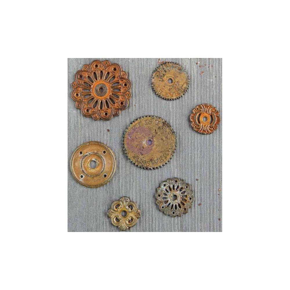 Clock Gears Clock Parts Clock Mechanism Brass Gears Rusty Metal Gears Steampunk Gears Assorted Gears Washers 7 pieces